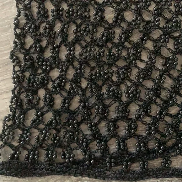 One Size-Black Beaded Tank Top Overlay - Picture 2 of 4